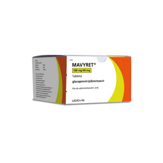 Mavyret 100 mg/40 mg Caja con 4 Cajas con 7 Blísteres con 3 Tabletas