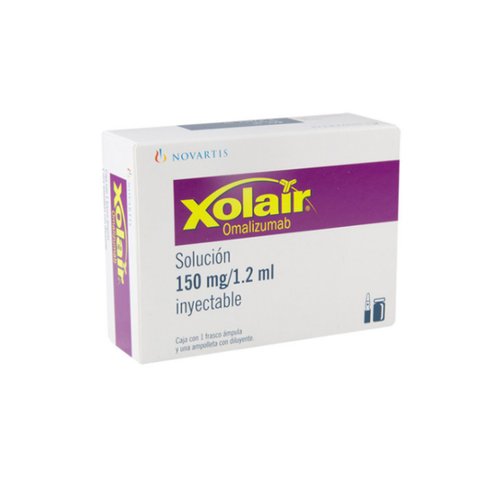 Xolair Solución 150 mg/1.2 ml Inyectable Caja c/1 Frasco Ámpula